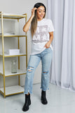 mineB Full Size Leopard Graphic Tee Shirt- ONLINE ONLY 2-10 DAY SHIPPING