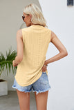 Notched Neck Curved Hem Eyelet Tank- ONLINE ONLY 2-10 DAY SHIPPING
