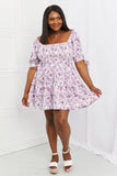 White Birch Touch of Elegance Full Size Floral Ruffle Mini Dress- ONLINE ONLY- Shipping 2-7 days