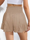 Smocked Tie-Front High-Rise Shorts- ONLINE ONLY 2-10 DAY SHIPPING