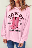 Cowboy Boots Graphic Dropped Shoulder Sweatshirt- ONLINE ONLY 2-10 DAY SHIPPING