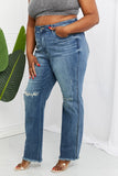 Judy Blue Becka Full Size Mid Rise Straight Jeans- ONLINE ONLY- 2-7 DAY SHIPPING