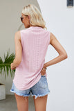 Notched Neck Curved Hem Eyelet Tank- ONLINE ONLY 2-10 DAY SHIPPING