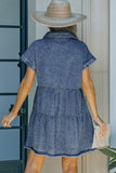 Button Front Raw Hem Denim Dress- ONLINE ONLY 2-10 DAY SHIPPING
