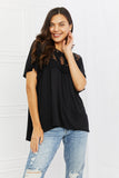 Culture Code Ready To Go Full Size Lace Embroidered Top in Black - ONLINE ONLY 2-10 DAY SHIPPING