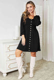 Double Take Scoop Neck Empire Waist Long Sleeve Magic Dress - ONLINE ONLY