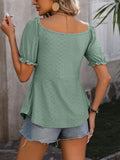 Ruched V-Neck Flounce Sleeve Blouse - ONLINE ONLY