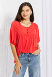 Culture Code Full Size Fresh From The Garden Button Yoke Top - ONLINE ONLY 2-10 DAY SHIPPING