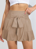 Smocked Tie-Front High-Rise Shorts- ONLINE ONLY 2-10 DAY SHIPPING