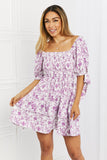 White Birch Touch of Elegance Full Size Floral Ruffle Mini Dress- ONLINE ONLY- Shipping 2-7 days