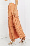 Zenana Summer Days Full Size Ruffled Maxi Skirt in Butter Orange - ONLINE ONLY 2-7 DAY SHIP