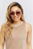 Square Metal-Plastic Hybrid Temple Sunglasses- ONLINE ONLY 2-10 DAY SHIPPING