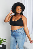 Zenana Full Size Textured Spaghetti Strap Bralette in Black - ONLINE ONLY 2-10 DAY SHIPPING