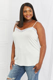 Celeste In The Moment Full Size Lace Detail Tank Top in White- ONLINE ONLY- 2-7 DAY SHIPPING