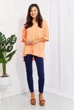 Zenana Neon Lights Full Size Raw Edge Pocket Tee - ONLINE ONLY 2-10 DAY SHIPPING