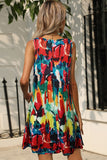 Printed Round Neck Sleeveless Dress with Pockets - ONLINE ONLY 2-7 DAY SHIP