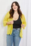 Melody Just Breathe Full Size Chiffon Kimono in Yellow - ONLINE ONLY 2-10 DAY SHIPPING