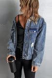 Studded Button Down Denim Jacket- ONLINE ONLY 2-10 DAY SHIPPING