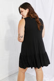 Zenana Head Over Heels Full Size Sleeveless Ruffle Hem Dress- ONLINE ONLY 2-7 DAY SHIPPING