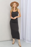 Zenana Scoop Neck Sleeveless Maxi Dress in Ash Grey - ONLINE ONLY 2-10 DAY SHIPPING