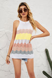 Color Block Round Neck Sleeveless Tunic Knit Top- ONLINE ONLY 2-10 DAY SHIPPING