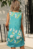 Printed Round Neck Sleeveless Dress with Pockets - ONLINE ONLY 2-7 DAY SHIP