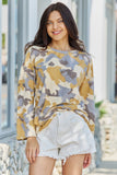GeeGee All An Illusion Full Size Brushed Camo Print Pullover Top - ONLINE ONLY 2-10 DAY SHIPPING