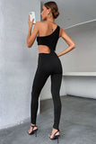 One-Shoulder Cutout Jumpsuit- ONLINE ONLY 2-10 DAY SHIPPING