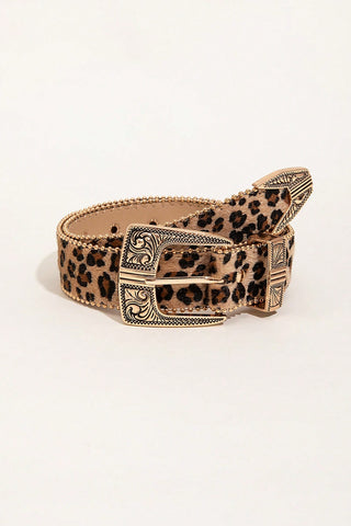 Leopard PU Leather Belt - ONLINE ONLY