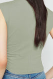 Mock Neck Ruched Cropped Tank- ONLINE ONLY 2-10 DAY SHIPPING