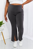 Zenana Full Size First Class High Rise Slit Flare Pants - ONLINE ONLY 2-10 DAY SHIPPING