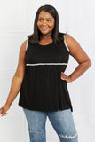 Celeste Next To You Full Size Lace Detail Sleeveless Top in Black- ONLINE ONLY- 2-7 DAY SHIPPING