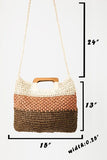 Fame Color Block Double-Use Braided Tote Bag - ONLINE ONLY