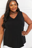 Zenana Full Size Year Round Modal High-Low V-Neck Tank- ONLINE ONLY 2-10 DAY SHIPPING