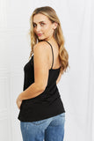 Celeste In The Moment Full Size Lace Detail Tank Top in Black- ONLINE ONLY- 2-7 DAY SHIPPING