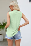 Notched Neck Curved Hem Eyelet Tank- ONLINE ONLY 2-10 DAY SHIPPING