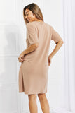 BOMBOM Sunday Brunch Button Down Midi Dress in Natural- ONLINE ONLY- Shipping 2-7 days