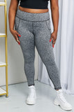 Rae Mode Full Size Heathered Wide Waistband Yoga Leggings- ONLINE ONLY 2-10 DAY SHIPPING