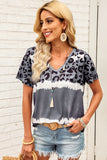 Leopard V-Neck Tee Shirt- ONLINE ONLY 2-10 DAY SHIPPING
