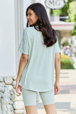 GeeGee My Go-To Full Size T-Shirt and Biker Shorts Lounge Set in Sage - ONLINE ONLY 2-10 DAY SHIPPING