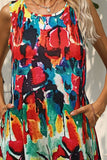 Printed Round Neck Sleeveless Dress with Pockets - ONLINE ONLY 2-7 DAY SHIP