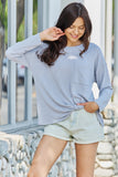 GeeGee Warm Me Up Full Size Front Knot Detail Long Sleeve Top- ONLINE ONLY 2-10 DAY SHIPPING