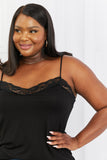 Celeste In The Moment Full Size Lace Detail Tank Top in Black- ONLINE ONLY- 2-7 DAY SHIPPING
