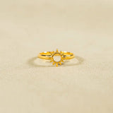 Sun Shape 18K Gold-Plated Ring
