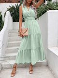 Swiss Dot Tie Back Tiered Sleeveless Dress- ONLINE ONLY 2-10 DAY SHIPPING