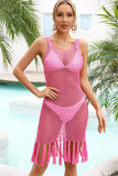 Fringe Hem Openwork Sleeveless Cover-Up Dress- ONLINE ONLY 2-10 DAY SHIPPING