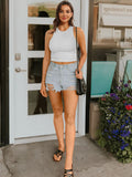 Ribbed Round Neck Cropped Tank- ONLINE ONLY 2-10 DAY SHIPPING