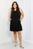Zenana Head Over Heels Full Size Sleeveless Ruffle Hem Dress- ONLINE ONLY 2-7 DAY SHIPPING