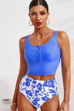 Half Snap Square Neck Tankini Set- ONLINE ONLY 2-10 DAY SHIPPING