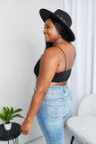 Zenana Full Size Textured Spaghetti Strap Bralette in Black - ONLINE ONLY 2-10 DAY SHIPPING